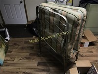 Vintage Single Metal Folding Cot with Mattress