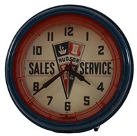Hudson Sales & Service Neon Clock