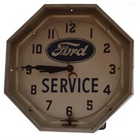 Ford Service Dealership Neon Clock