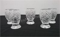 (5) Cut Glass Shot Glasses