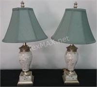 (2) Mother of Pearl Inspired Tile Lamps