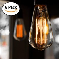 6-Pack Edison Light Bulb, Antique Vintage Style