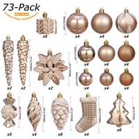 Sea Team 72-Pack Assorted Christmas Ornaments