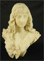 19th CENTURY CARVED MARBLE BUST