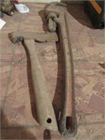 Pipe wrench, hatchet