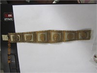 Sterling 925 Taxco Designer Aztec Theme Bracelet