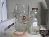 Snow Crest Bear Bank Bottle & Lg. Beer Mug