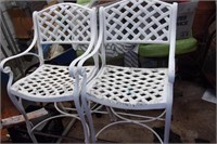 Set of 3 High outdoor metal chairs