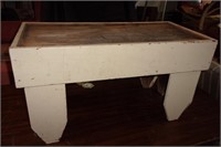 Primitive wooden bench-handcrafted
