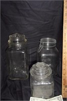 Lot of 3 Glass cannisters