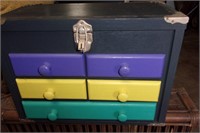 Wooden-felt drawers Jewelry/keepsake case