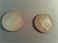 1921 Morgan silver dollar & 1887 Morgan silver