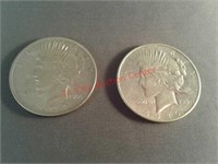 1924 and 1926 peace silver dollars