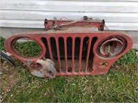 Vintage Red Jeep Grille W Radiator