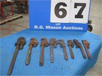 GROUP OF PIPE WRENCHES SOME RIGID (8)