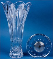 Lot of Crystal Vase and Lenox Crystal Clock