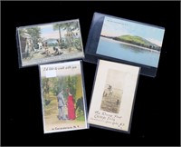 Lot, 4 postcards from Canandaigua including real