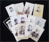 Lot, 13 photo and cabinet cards by Crandall