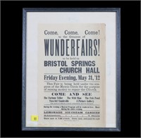 Wunderfairs, Bristol Springs Church Hall, 1912