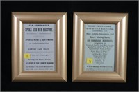 Lot, 2 framed advertising: Moses Twist & Sons