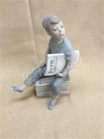 Bisque Porcelain Newspaper Boy Figure
