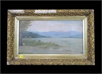 8.5" x 15.5" Oil on canvas, Canandaigua Lake from