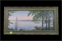 8 1/2" x 18 1/4" Canandaigua Lake with steamer