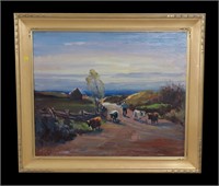 31" x 37" Oil on canvas, pastoral impressionist