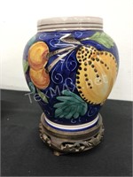 Handpainted Ceramic Vase on Base