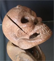 7 in Carved Wood Skull
