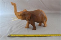 Wooden Elephant w tusks