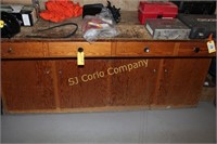 Wooden cabinet with work surface