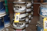 Gallons of Ultra Spec acrylic coating