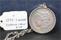 1879-S MORGAN SILVER DOLLAR WITH STERLING SILVER