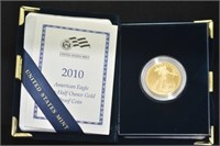 2010-W AMERICAN EAGLE $25 ONE-HALF OUNCE GOLD