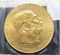 1915 AUSTRIA 100 CORONA GOLD COIN .900 GOLD -