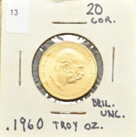 1915 AUSTRIA 20 CORONA GOLD COIN .900 GOLD - .196