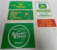 Lot of 5 Assorted JD Signs/License Plate Plaques