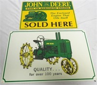 Lot of 2  Tin JD A & Jd Gas Engine Signs