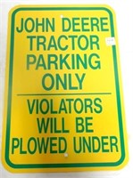 Metal JD Sign "John Deere Tractor Parking Only"
