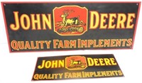 Lot of 2 Tin JD  Signs "Quality Farm Implements"