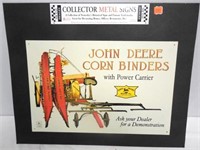 JD Collector Metal Sign "John Deere Corn Binders"