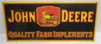 JD Porcelain Sign "Quality Farm Implements"