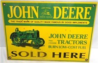 JD Porcelain Sign "John Deere Sold Here"