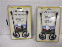 TWO Midland 2Way Radio Headsets Only