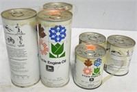 Lot of 6 Cans JD 2-Cycle Engine Oil - 2 Sizes