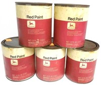 Lot of 5 JD Red Paint Cans