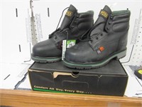 New WORK1 sz8 Safety Toe Black Boots $120