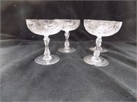 Rare Dorflinger champagne glasses (4) Copper
