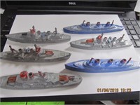 6 Tootsie Toys 1940's Battleships